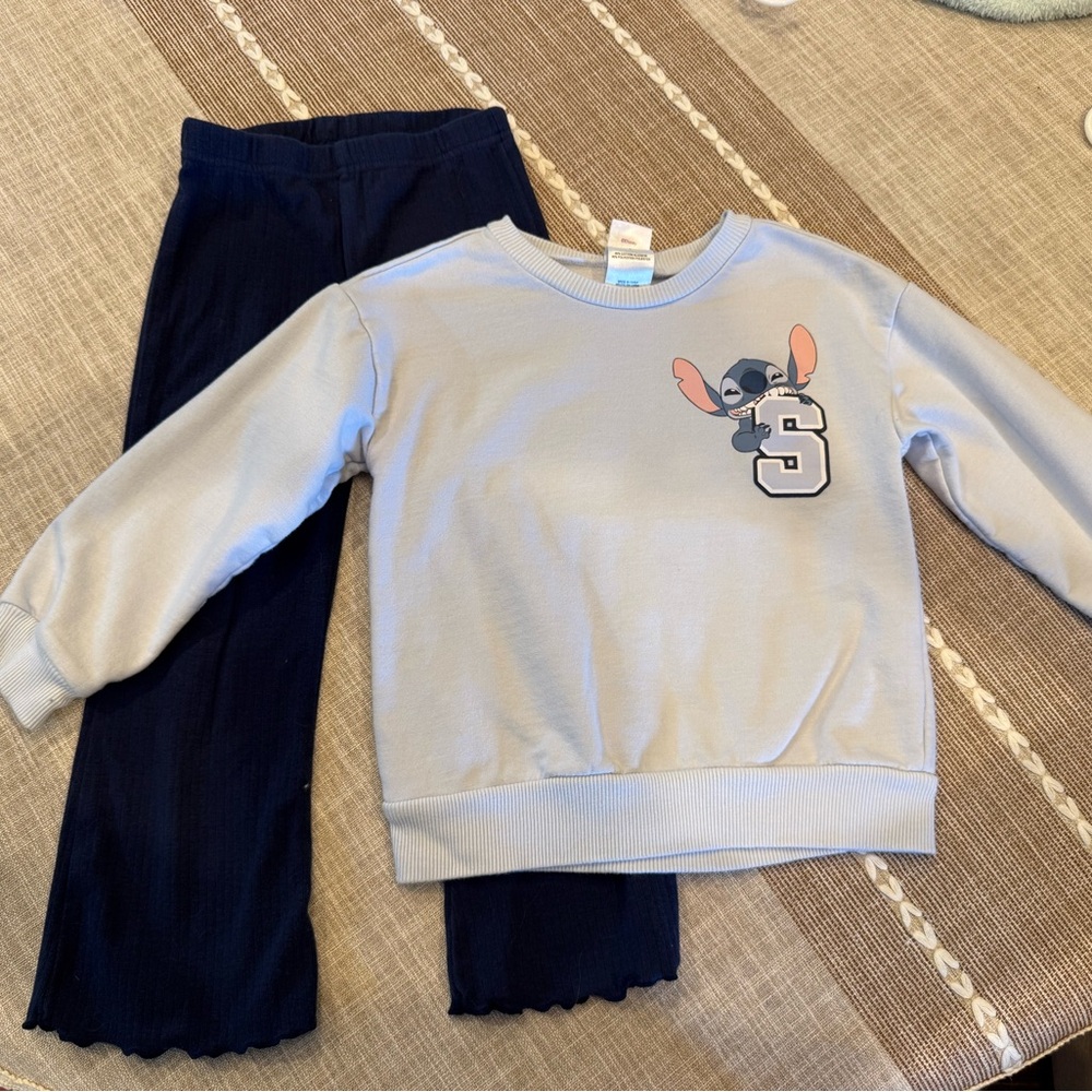 Disney Stitch Blue Pants and Crewneck